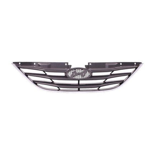 2011-2014 Hyundai Sonata Grille Matte Black With Chrome Moulding Exclude Hyb - HY1200162-Partify-Painted-Replacement-Body-Parts