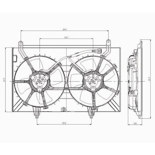 2003-2008 INFINITI FX35 Engine Cooling Fan Assembly Dual Fan Assembly - IN3115104-Partify-Painted-Replacement-Body-Parts