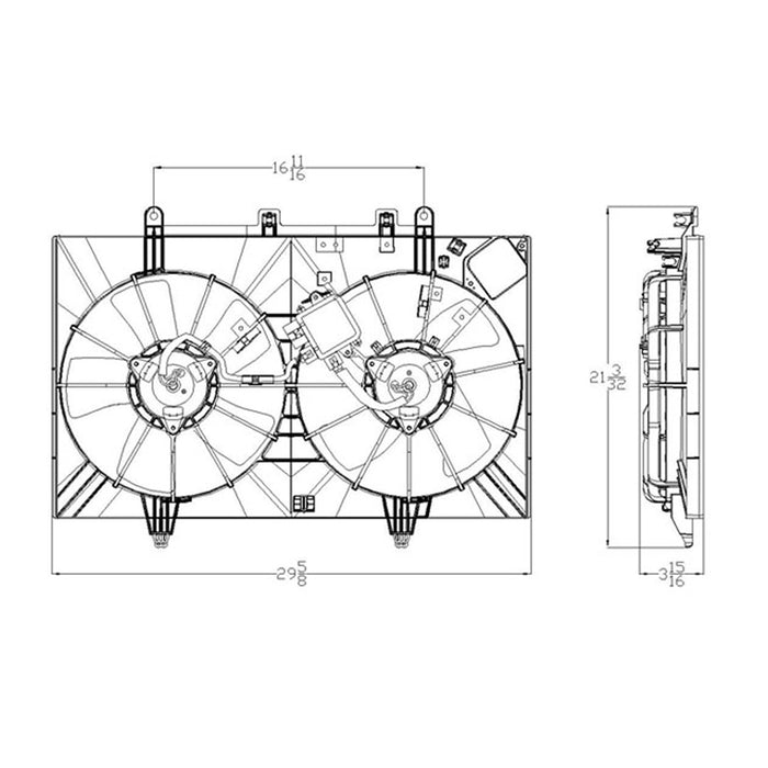 2006-2010 INFINITI M35/M45 Engine Cooling Fan Assembly - IN3115105-Partify-Painted-Replacement-Body-Parts