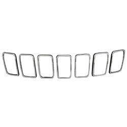 2017-2022 Jeep Grand Cherokee Grille Trim Ring Set Chrome 7 Piece Exclude Srt/Trackhawk - CH1210125-Partify-Painted-Replacement-Body-Parts