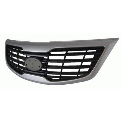 2011-2012 Kia Sportage Grille Insert W/Painted Silver Molding Assembly - KI1200148-Partify-Painted-Replacement-Body-Parts
