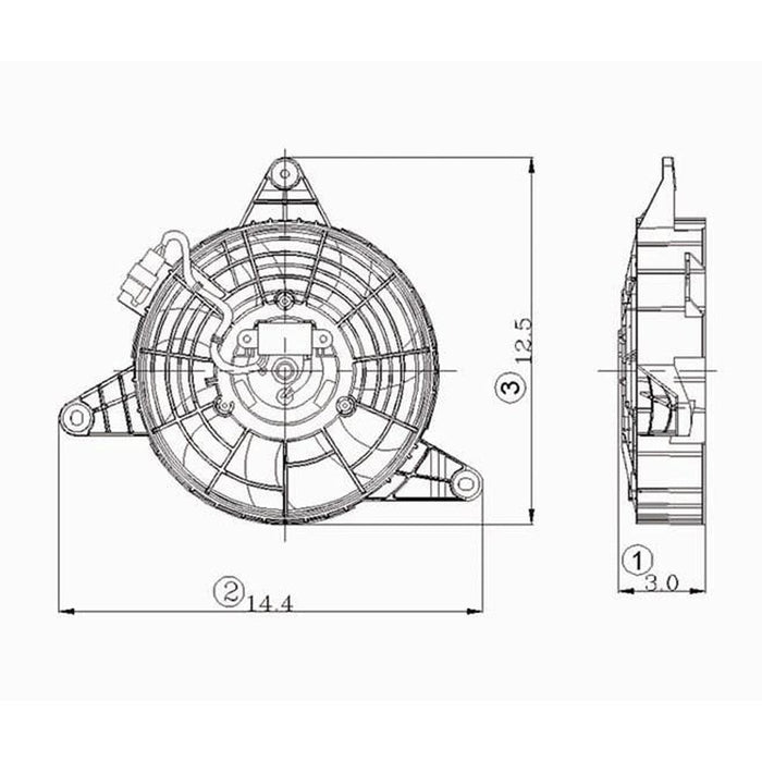 1995-2001 Kia Sportage A/C Condenser Fan Assembly Includes Motor/Blade/Shroud - KI3113101-Partify-Painted-Replacement-Body-Parts