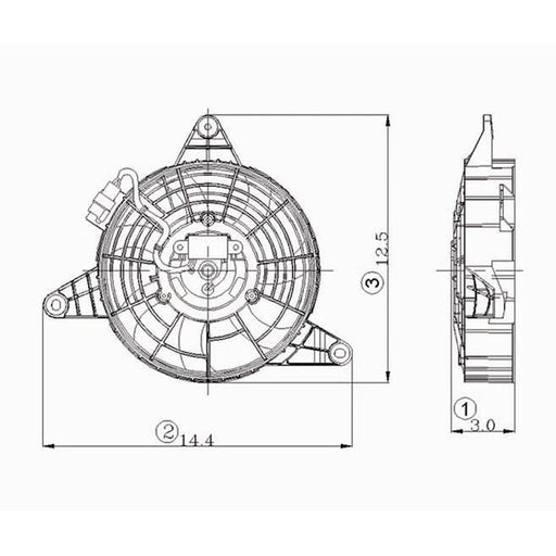 1995-2001 Kia Sportage A/C Condenser Fan Assembly Includes Motor/Blade/Shroud - KI3113101-Partify-Painted-Replacement-Body-Parts
