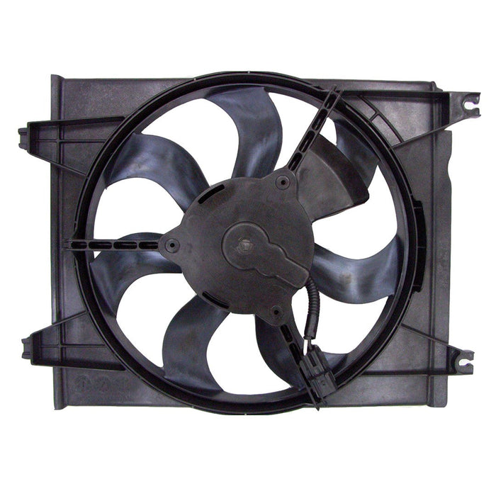 2005-2009 Kia Spectra A/C Condenser Fan Assembly Includes Motor/Blade/Shroud Right Side Late Design - KI3113112-Partify-Painted-Replacement-Body-Parts