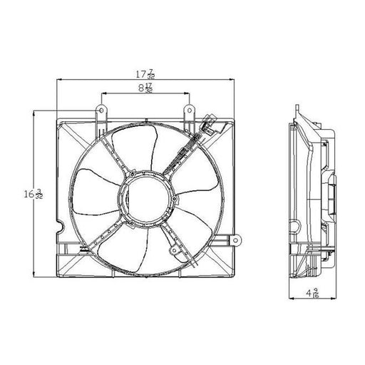 2002-2005 Kia Sedona Engine Cooling Fan Assembly Includes Motor/Blade/Shroud - KI3115110-Partify-Painted-Replacement-Body-Parts
