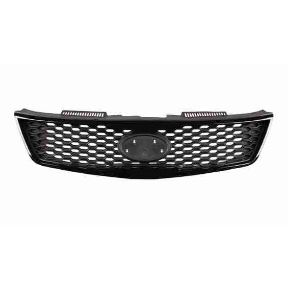 2010-2013 KIA Forte Koup Grille Matte Black Partial Painted Silver Gray - KI1200142-Partify-Painted-Replacement-Body-Parts