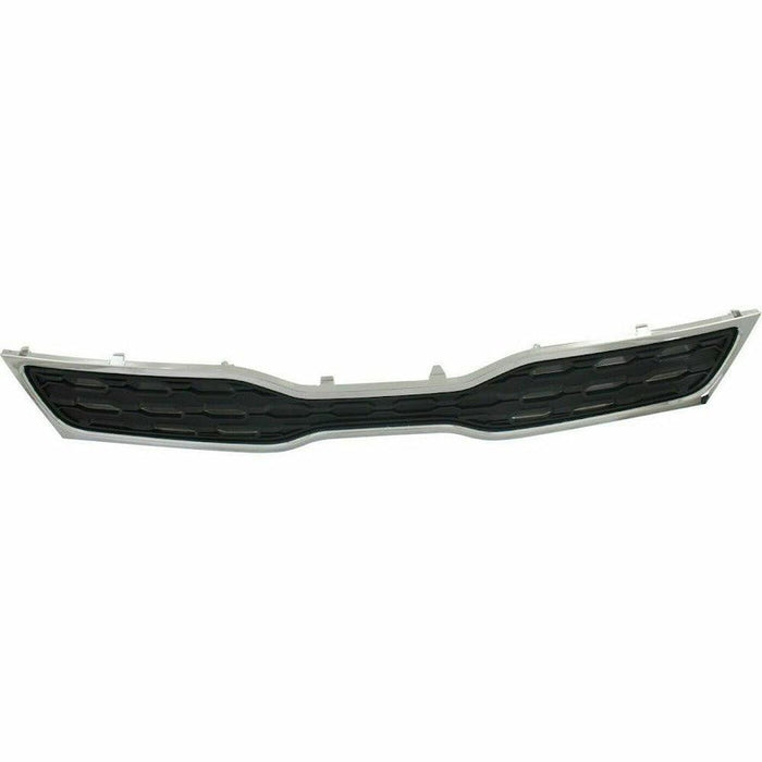 2012-2015 KIA Rio Hatchback Upper Grille Chrome Black With Fog Lamp Hole Type - KI1200152-Partify-Painted-Replacement-Body-Parts