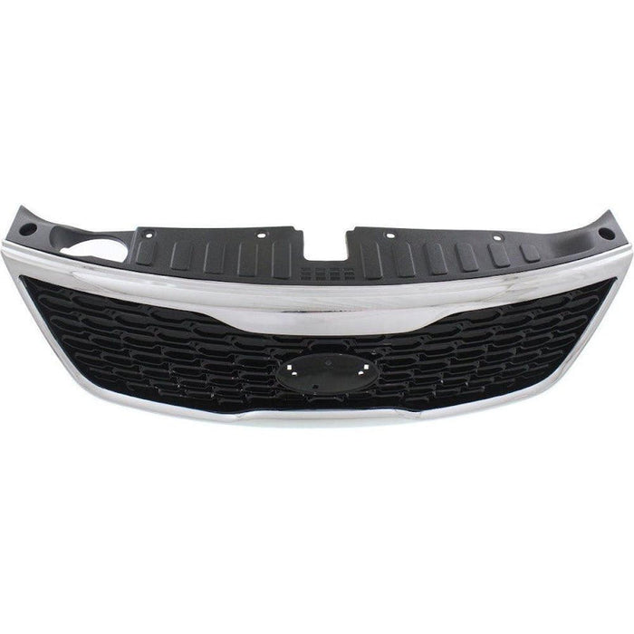 2014-2015 KIA Sorento Grille Painted Black With Chrome Moulding - KI1200155-Partify-Painted-Replacement-Body-Parts