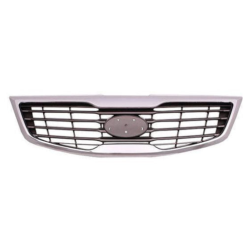 2011-2012 KIA Sportage Grille Paint Silver Gray With Chrome Moulding - KI1200147-Partify-Painted-Replacement-Body-Parts