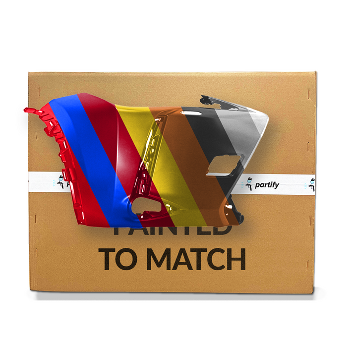 2019-2023 Lexus UX Non F-Sport Passenger Side CAPA Certified Front Bumper End Without Sensor Holes & With Headlight Washer Hole - LX1017103C-Partify-Painted-Replacement-Body-Parts