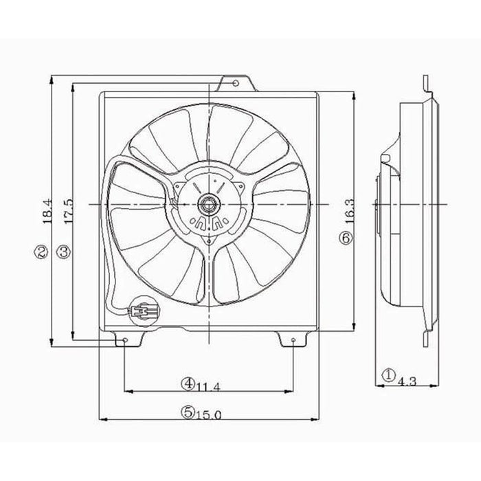 1999-2001 Lexus ES300 Engine Cooling Fan Assembly Includes Motor/Blade/Shroud Right Side - LX3115105-Partify-Painted-Replacement-Body-Parts