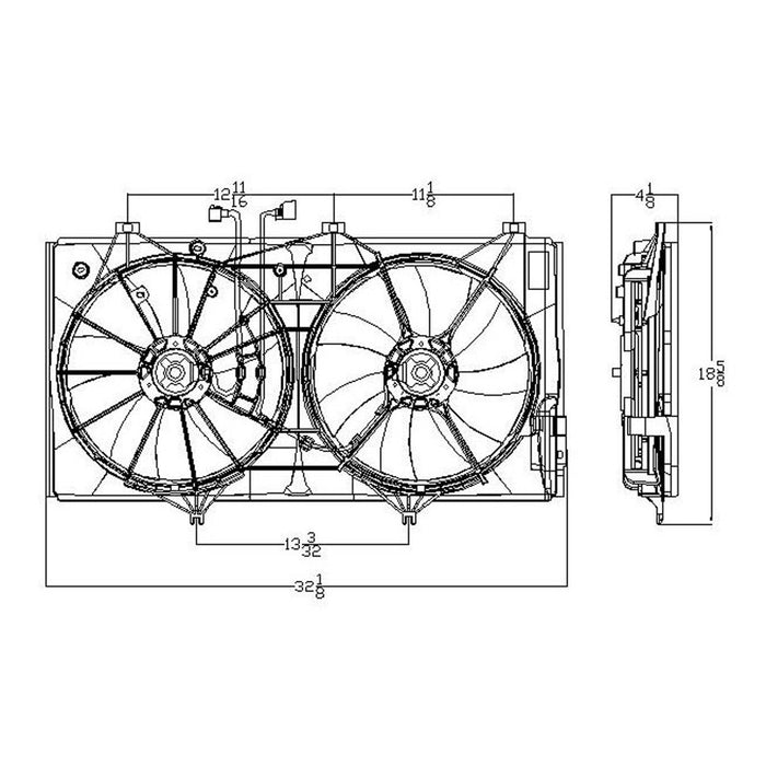 2007-2012 Lexus ES350/Toyota Camry Base/LE/SE/XLE Engine Cooling Fan Assembly Dual Fan Assembly W/O Towing Pkg W/16Mm Core Thickness - LX3115112-Partify-Painted-Replacement-Body-Parts