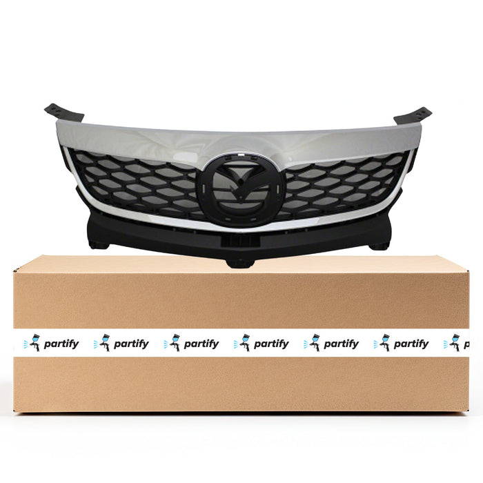 2010-2012 Mazda CX-9 CAPA Certified Grille W/O Emblem Chrome/Black Assembly - MA1200190C-Partify-Painted-Replacement-Body-Parts