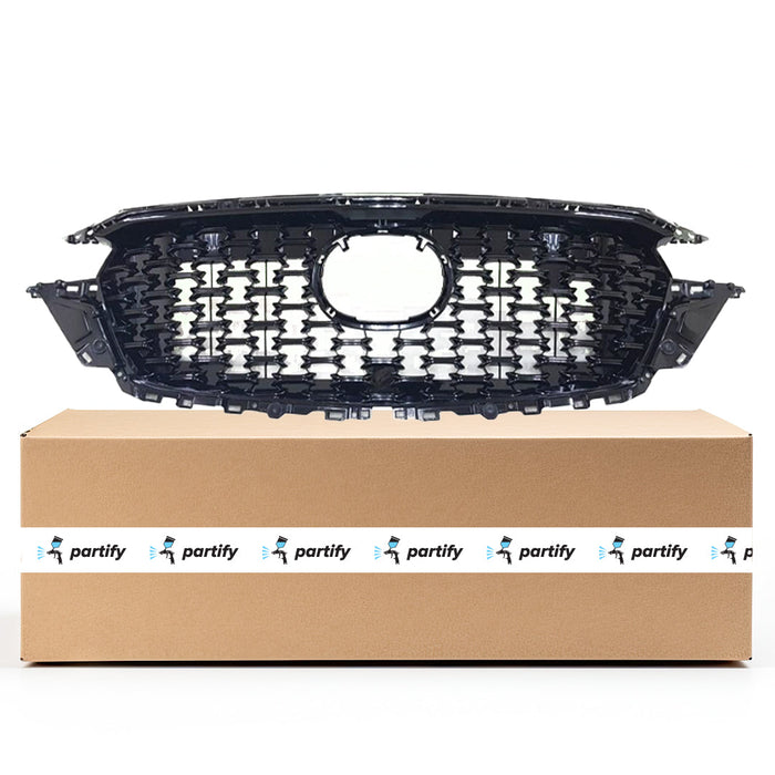 2022-2024 Mazda CX-5 CAPA Certified Grille W/O Red Accent Black Moulding Assembly - MA1200229C-Partify-Painted-Replacement-Body-Parts