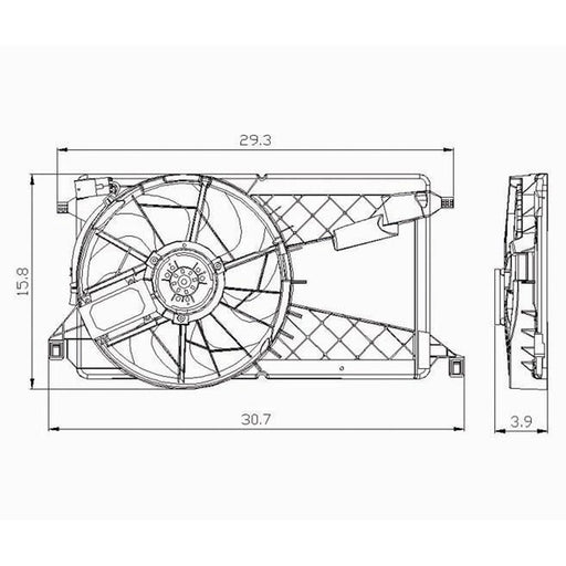 2004-2005 Mazda 3 Engine Cooling Fan Assembly Electric Fan Assembly - MA3115130-Partify-Painted-Replacement-Body-Parts