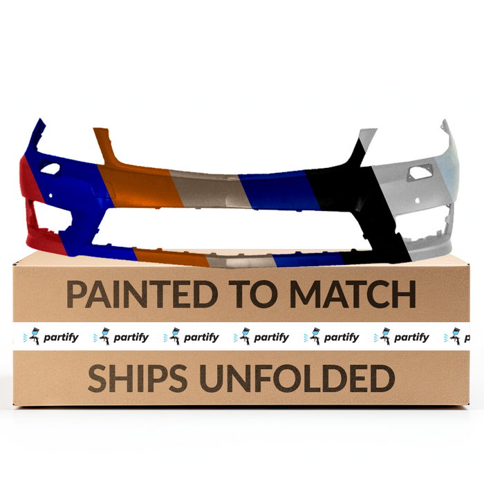 2012-2015 Mercedes C250 Front Bumper With Headlight Washer Holes - MB1000356-Partify-Painted-Replacement-Body-Parts