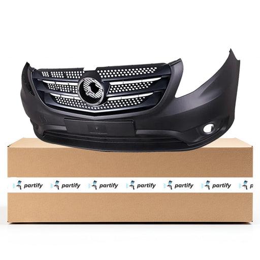2016-2023 Mercedes-Benz Metris CAPA Certified Front Bumper W447 W/O Active Park Assist W/Fog Lamps Textured - MB1000503C-Partify-Painted-Replacement-Body-Parts
