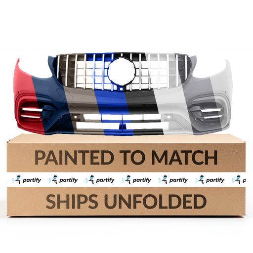 2018-2019 Mercedes-Benz GLC63 AMG CAPA Certified Front Bumper C253 W/Active Park Assist - MB1000608C-Partify-Painted-Replacement-Body-Parts