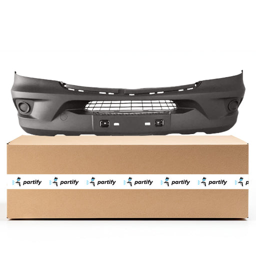 2019-2022 Mercedes-Benz Sprinter 1500/2500/3500/3500XD CAPA Certified Front Bumper W907 W/Fog Lamps W/Front View Camera Textured - MB1000611C-Partify-Painted-Replacement-Body-Parts