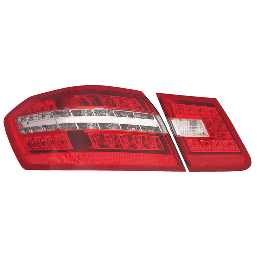 Mercedes-Benz E300/E350/E400/E550/E63 AMG Hybrid Tail Light Set W212 Led 4 Pcs Clear/Red Lens Sedan - MB2811103