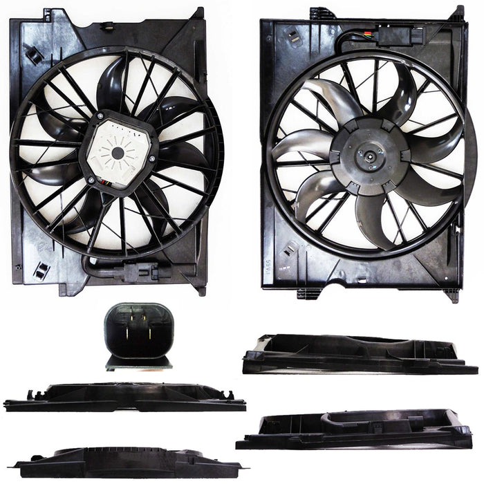 2003-2011 Mercedes-Benz CLS500/CLS550/E320/E500/E55 AMG/E550 Engine Cooling Fan Assembly W219 Sedan - MB3115116-Partify-Painted-Replacement-Body-Parts