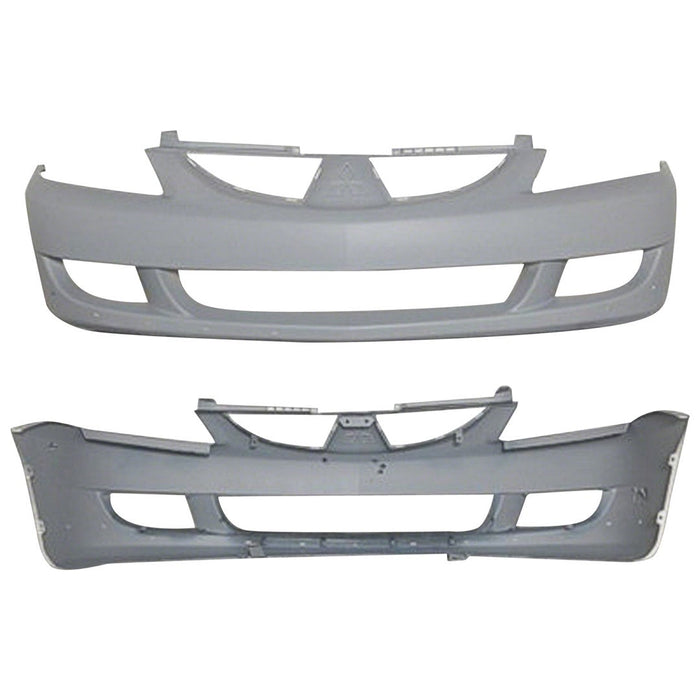 2004-2005 Mitsubishi Lancer Ralliart CAPA Certified Front Bumper White 4 Door Sedan - MI1000301C-Partify-Painted-Replacement-Body-Parts