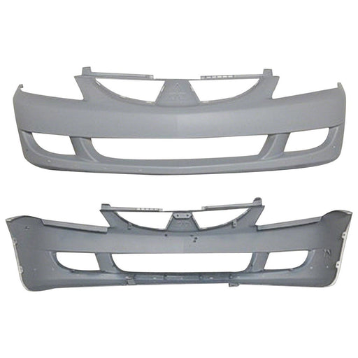 2004-2005 Mitsubishi Lancer Ralliart CAPA Certified Front Bumper White 4 Door Sedan - MI1000301C-Partify-Painted-Replacement-Body-Parts