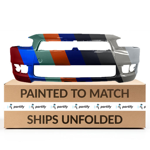 2008-2015 Mitsubishi Lancer Front Bumper With Lower Spoiler Holes - MI1000319-Partify-Painted-Replacement-Body-Parts