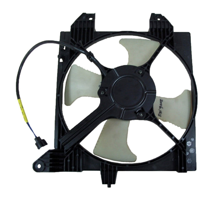 2002-2007 Mitsubishi Lancer DE/ES/LS/LS Diamond/OZ Rally/SE/ES/OZ Rally/LS/DE/LS Diamond/SE A/C Condenser Fan Assembly Includes Motor/Blade/Shroud 2L L4 - MI3113111-Partify-Painted-Replacement-Body-Parts
