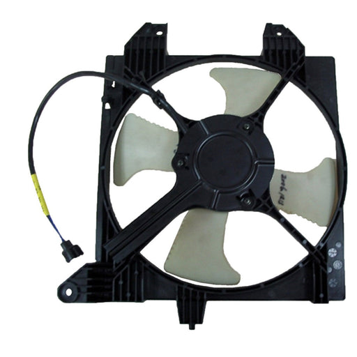 2002-2007 Mitsubishi Lancer DE/ES/LS/LS Diamond/OZ Rally/SE/ES/OZ Rally/LS/DE/LS Diamond/SE A/C Condenser Fan Assembly Includes Motor/Blade/Shroud 2L L4 - MI3113111-Partify-Painted-Replacement-Body-Parts