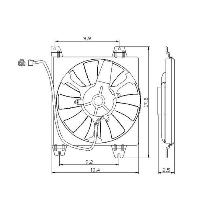 2001-2005 Chrysler Sebring/Dodge Stratus A/C Condenser Fan Assembly 2.4L L4 2 Door - MI3113114-Partify-Painted-Replacement-Body-Parts