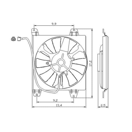 2001-2005 Chrysler Sebring/Dodge Stratus A/C Condenser Fan Assembly 2.4L L4 2 Door - MI3113114-Partify-Painted-Replacement-Body-Parts