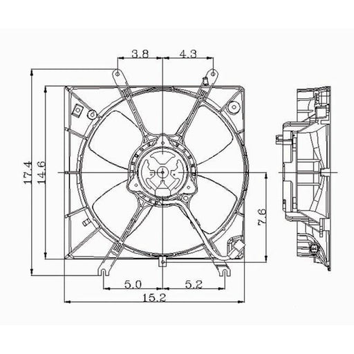 1994-1998 Mitsubishi Galant ES/GS/LS/S Engine Cooling Fan Assembly Includes Motor/Blade/Shroud - MI3115102-Partify-Painted-Replacement-Body-Parts
