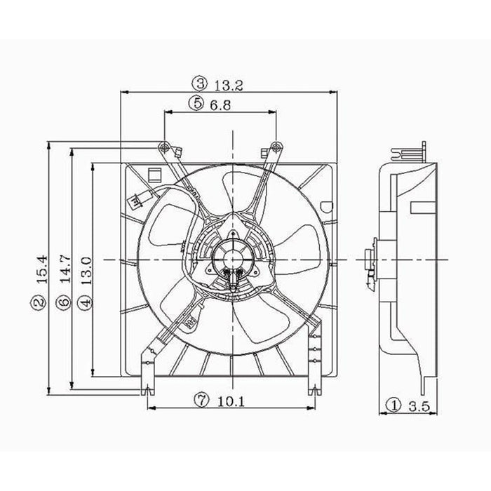 1997-2002 Mitsubishi Mirage Engine Cooling Fan Assembly 1.8L L4 - MI3115116-Partify-Painted-Replacement-Body-Parts