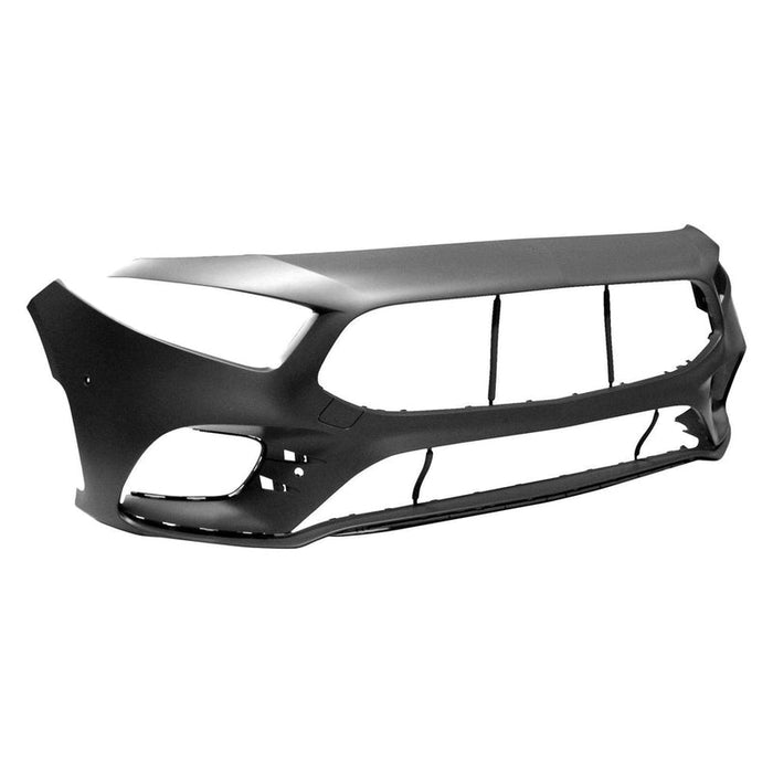 2019-2022 Mercedes-Benz A Class Front Bumper With Tow Hook Cover Hole & With Sensor Holes & Without Camera Hole & With AMG - MB1000599-Partify-Painted-Replacement-Body-Parts