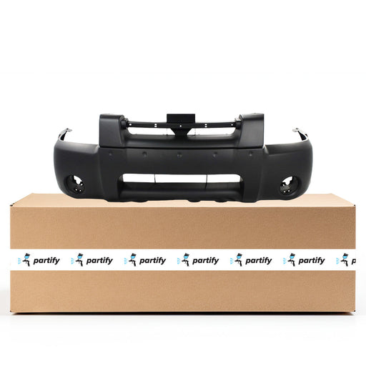 2001-2004 Nissan Frontier CAPA Certified Front Bumper W/O Holes For Fender Flares Textured Dark Gray - NI1000186C-Partify-Painted-Replacement-Body-Parts