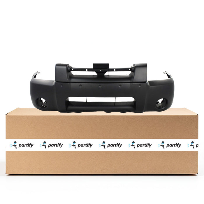 2001-2004 Nissan Frontier CAPA Certified Front Bumper W/Holes For Fender Flares Textured Dark Gray - NI1000221C-Partify-Painted-Replacement-Body-Parts