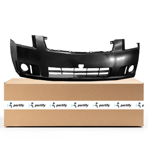 2007-2009 Nissan Sentra CAPA Certified Front Bumper W/Fog Lamps Textured Fog Lamp Opening - NI1000274C-Partify-Painted-Replacement-Body-Parts