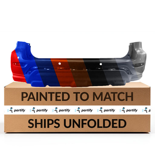 2017-2020 Nissan Pathfinder Rear Bumper With Sensor Holes Without Trailer Hitch Cutout - NI1100315-Partify-Painted-Replacement-Body-Parts