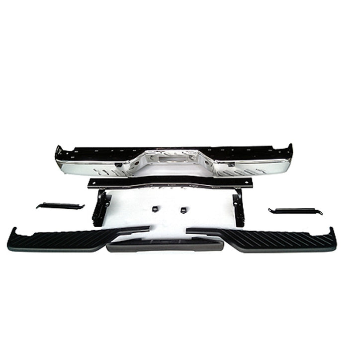 2004-2009 Nissan TITAN LE/SE Rear Bumper Assembly W/O Distance Sensors Chrome - NI1103109-Partify-Painted-Replacement-Body-Parts