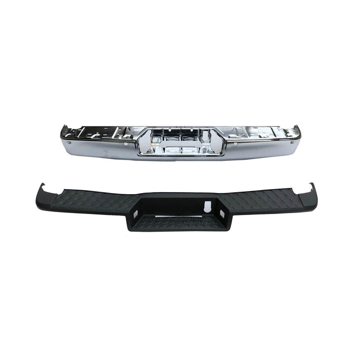 2017-2019 CAPA Certified Nissan TITAN SL/SV Rear Bumper Assembly W/Towing Pkg W/O Bsd Face Bar/Step Pad Chrome - NI1103134C-Partify-Painted-Replacement-Body-Parts