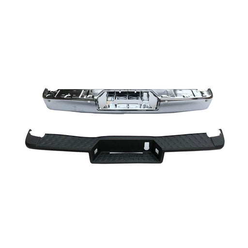 2017-2019 CAPA Certified Nissan TITAN SL/SV Rear Bumper Assembly W/Towing Pkg W/O Bsd Face Bar/Step Pad Chrome - NI1103134C-Partify-Painted-Replacement-Body-Parts