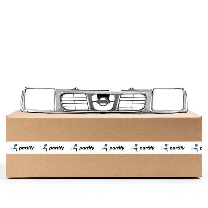 1998-2000 Nissan Frontier CAPA Certified Grille Bright Assembly - NI1200183C-Partify-Painted-Replacement-Body-Parts