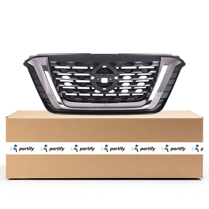 2018-2020 Nissan Kicks SR CAPA Certified Grille Smoked Chrome Moulding Assembly - NI1200302C-Partify-Painted-Replacement-Body-Parts
