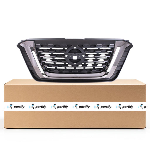 2018-2020 Nissan Kicks SR CAPA Certified Grille Smoked Chrome Moulding Assembly - NI1200302C-Partify-Painted-Replacement-Body-Parts