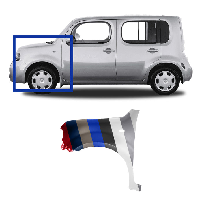 2009-2014 Nissan Cube Driver Side Fender - NI1240196-Partify-Painted-Replacement-Body-Parts