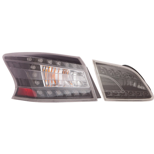 Nissan Sentra Tail Light Set Led Clear Lens/ Bezel 4 Pcs Set - NI2811156