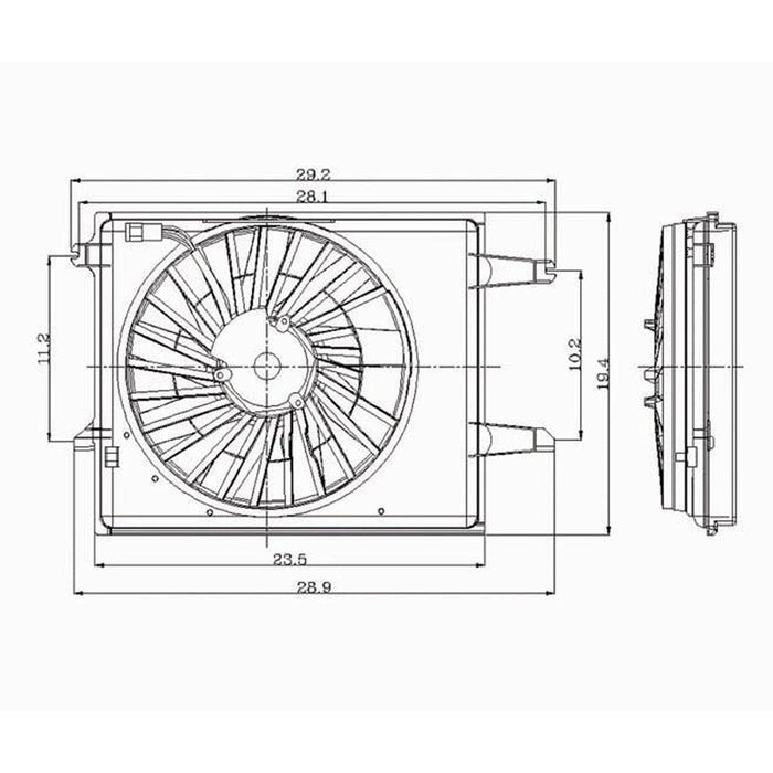 1996-1998 Mercury Villager/Nissan Quest Engine Cooling Fan Assembly Includes Motor/Fan/Shroud - NI3112103-Partify-Painted-Replacement-Body-Parts