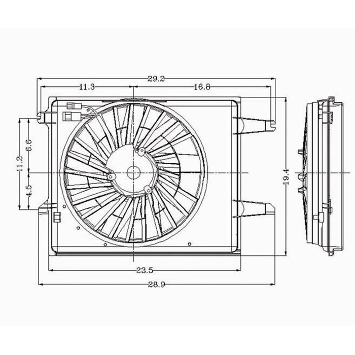 1993-1995 Mercury Villager/Nissan Quest Engine Cooling Fan Assembly Includes Motor/Fan/Blade Standard Duty - NI3115108-Partify-Painted-Replacement-Body-Parts