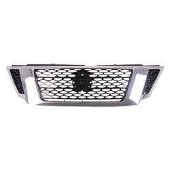 2017-2019 Nissan Armada Grille Painted Black With Chrome/Camera Sl/Platinum Model - NI1200287-Partify-Painted-Replacement-Body-Parts